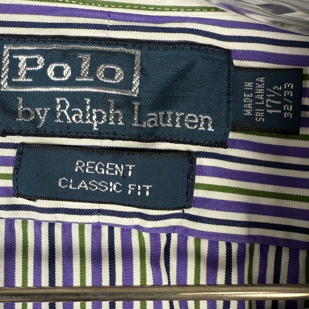 Polo‎ Ralph Lauren Regent Classic Fit Striped Dress Shirt Mens 17 1/2